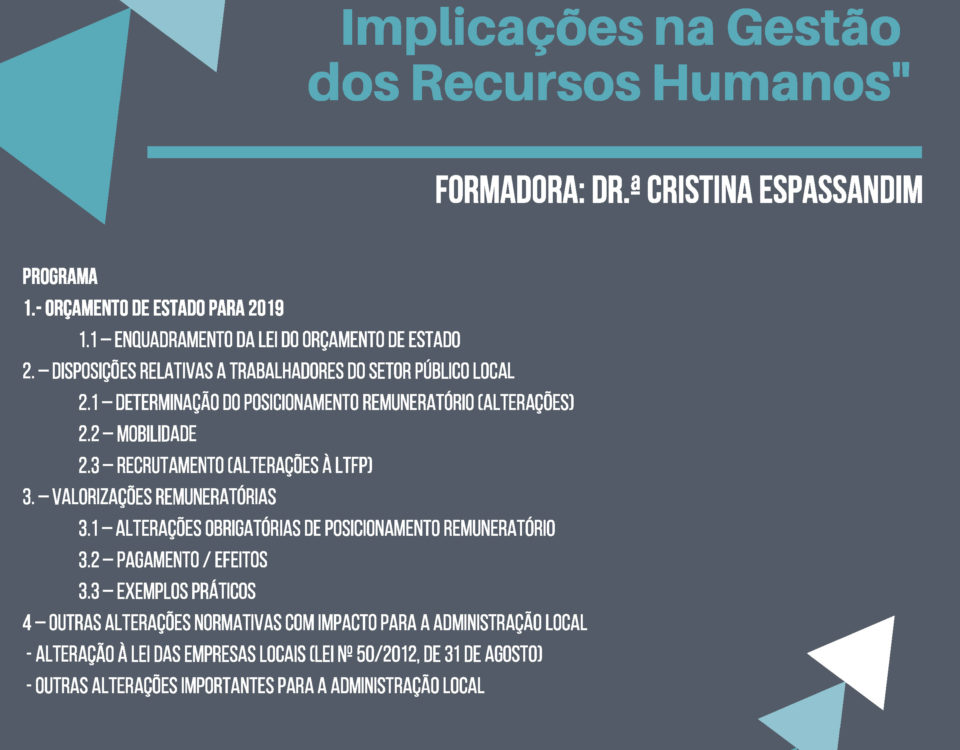 seminário "Orçamento de Estado de 2019-Implicações na Gestão dos Recursos Humanos "