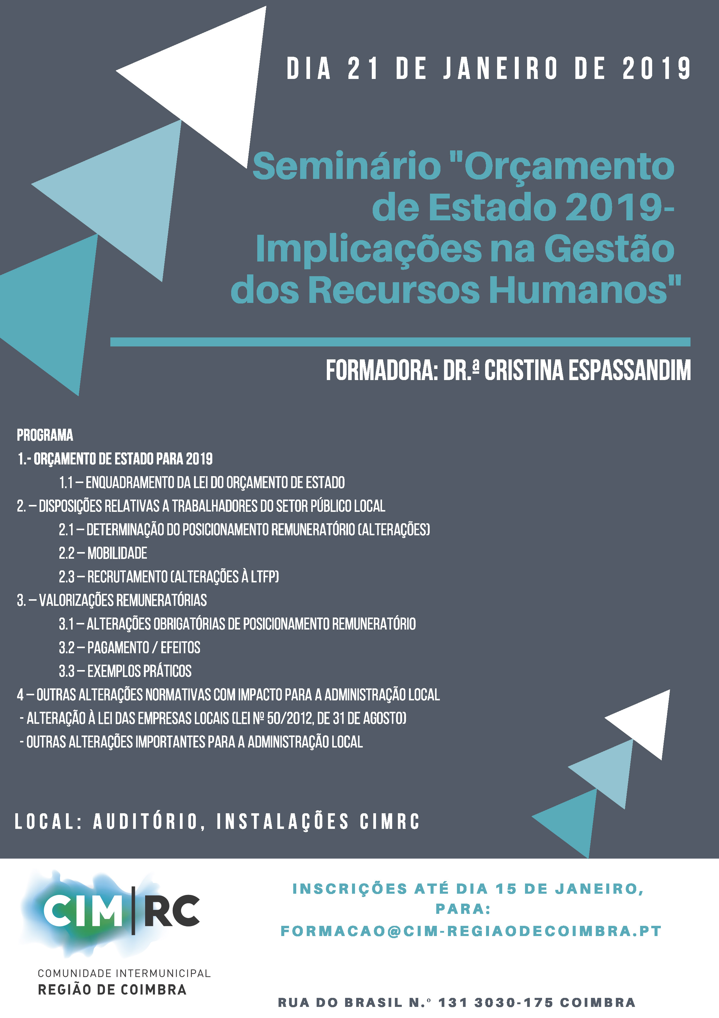 seminário "Orçamento de Estado de 2019-Implicações na Gestão dos Recursos Humanos "